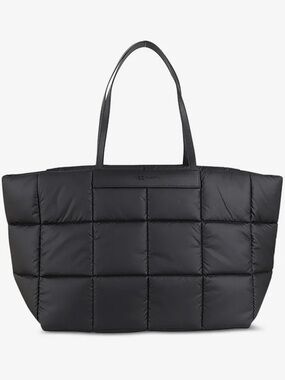 Vee Collective Large Black Quilted Tote Bag